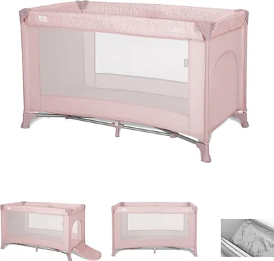 Produktbild von Lorelli Reisebett Torino Laufstall seitlicher Eingang, Tragetasche, Faltmatratze pink