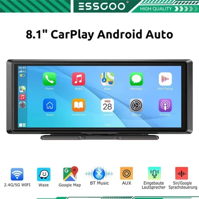 Produktbild von Autoradio Touchscreen 8 Zoll GPS Navigation Wireless Apple CarPlay Android Auto AUX FM Bluetooth Freisprechanlage für Fahrzeuge mit Mirror Link und Musik