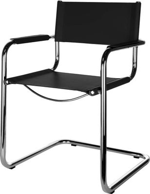Denver cantilever chair black classic visitor chair leather black, Materiál:Premium