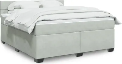 Produktbild von Maison Exclusive - Boxspringbett mit Matratze Hellgrau 180x200 cm Samt