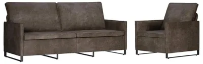 Produktbild von vidaXL Sofa-Set 2 stk. Dunkelgrau Kunstwildleder