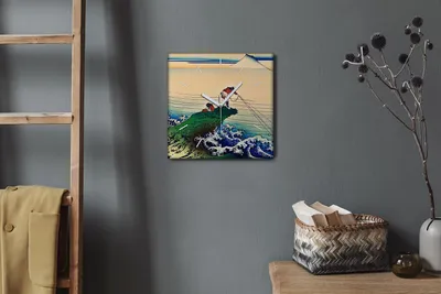 Produktbild von Coloray Hodiny Unikátní 30x30 cm  Tiché hodiny Pro obývací pokoj a kuchyň Nástěnné hodiny Plátno Bílé ručičky hodin - Asie Top Black Hands Ocean Fischer