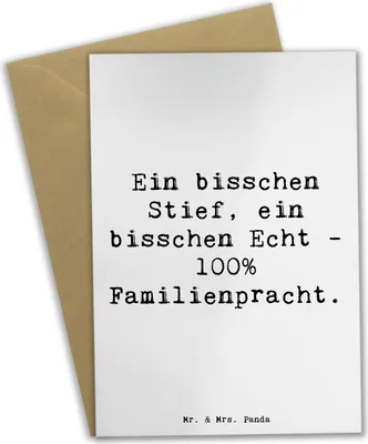 Produktbild von Mr. & Mrs. Panda Klappkarte Spruch Liebe Stiefenkel - Weiß - Geschenk, Familienmitglieder, Familienzusammenhalt, Patchworkfamilie, osterkarte, Großeltern, hochzeitskarten
