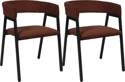 Image de Fauteuil Design Cotele Scott Terracotta - Lot De 2