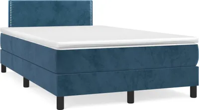 Obrázok produktu pre vidaXL Boxspring posteľ s matracom Dark Blue 120x200 cm Velvet