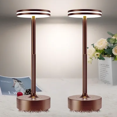 Obrázok produktu pre Bezdrôtové LED stolné lampy, 5000 mAh, nabíjacie, 2 kusy, hnedé