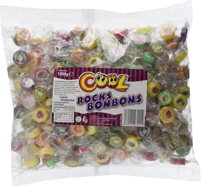 Zdjęcie produktu dla Karmelki twarde Cool Rocks o smaku owocowym w torebce 1000g