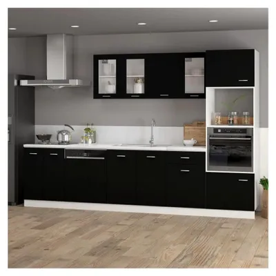 Produktbild von Küchenschrank, Schubladenunterschrank, Lyon-Schwarz, 50 x 46 x 81,5 cm, Holzwerkstoff