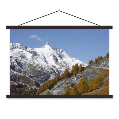 Produktbild von MuchoWow® Textilposter Großglockner mit Blick von der Großglockner Hochalpenstraße 60x40 cm mit schwarzem Rahmen - Hölzernes