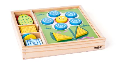 Produktbild von Woody 91915 Lernspielzeug Holz Legespiel / Sortierspiel mit 10 verschiedenen Legetafeln