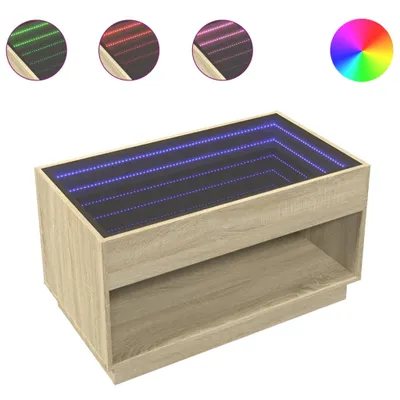 Produktbild von vidaXL Couchtisch mit Infinity-LED Sonoma-Eiche 90x50x50 cm