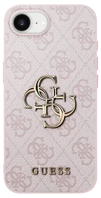 Obrázok produktu pre Guess, puzdro MagSafe pre iPhone 17e s monogramovým dizajnom a kovovým logom, ružové