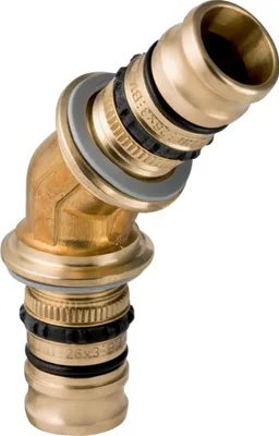 Obrázek produktu pro Geberit GE Mepla, úhelník, mosaz, 45°, d26mm, 1 ks.