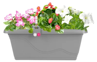 Produktbild von Pflanzkasten "EXTRA LINE" steingrau 40x21x17cm Blumenkübel länglich