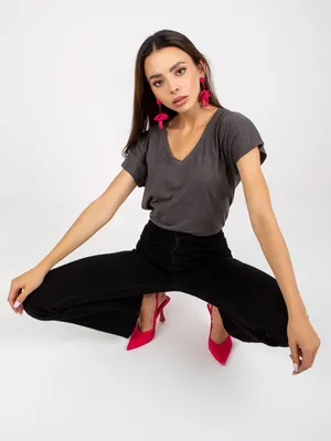 Produktbild von Basic Feel Good Kurzarm-T-Shirt für Frauen Bailey dunkelgrau XL