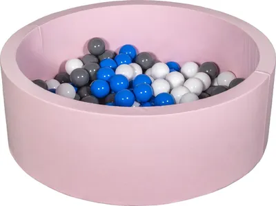 Image de Piscine à balles aire de jeux + 150 balles roses blanches, bleues, grises