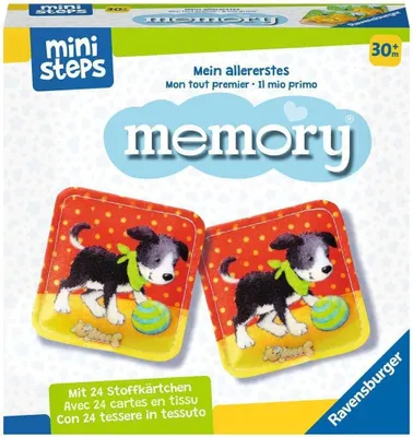 Productafbeelding van Ministeps 4176 Mein allererstes memory - Das klassische Gedächtnisspiel mit 24 Stoff-Karten und süßen Tierkindern - Spielzeug ab 2 - 5 Jahre