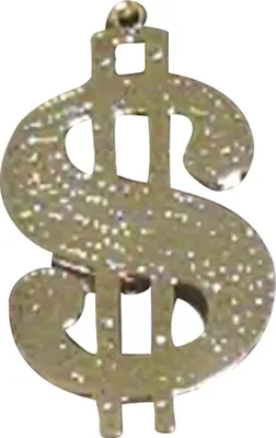 Image de Smiffys - Signe du dollar pour homme - Pendentif - Plastique SM765 (Taille unique) (Or)