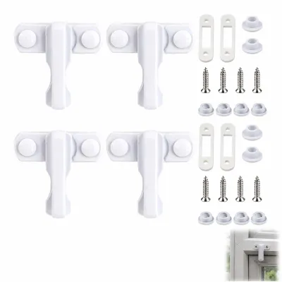Fenstersicherung T-förmig, Hartkunststoff, 4 Stück, Weiß