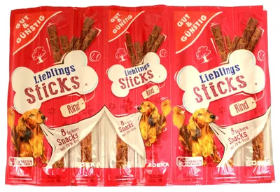 Produktbild von Lieblings Sticks Hundeleckerli mit Rind, 25er Pack (25 x 88g Packungen)
