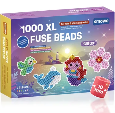 Imagen del producto de Perlas para planchar, 10 mm, 1000 unidades, 7 colores, para niños a partir de 3 años