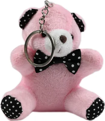 Image de Porte-clés ours en peluche avec nœud papillon - Adorable ours pour sac et sac à dos