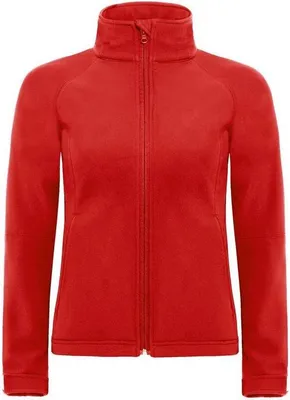Produktbild von Damen-Softshelljacke, Kapuze - B&C HOODED SOFTSHELL/W - red - Größe XS