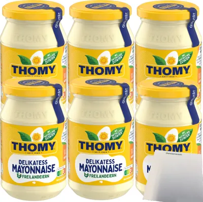 Produktbild von Thomy Delikatess Mayonnaise 80% 6er Pack (6x250ml) + usy Block