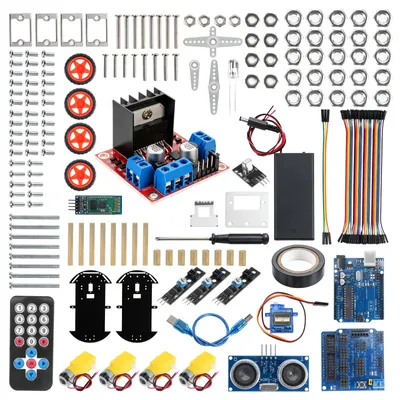 Roboterauto-Kit mit Rev3 Board, V5.0, L298N Treiber, 4 Motoren