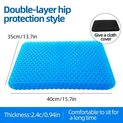 Produktbild von Extra Groß & Dick Sitzkissen für Langzeit-Sitzen, Atmungsaktiv, für Bürostühle, Rollstühle, Auto & Sofa – Perfektes Reisegeschenk, Blau, 42*36*3.5cm
