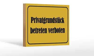 Produktbild von Holzschild Hinweis 18x12cm Privatgrundstück betreten