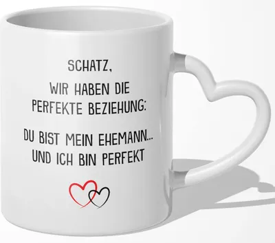 Produktbild von 22Feels Ehemann Geschenk Erster Hochzeitstag Kaffeetasse Männer Ehepartner Tasse Valentinstag für Ihn Geburtstag Weihnachten Liebe Hochzeitsjubiläum (Herzhenkel Weiss)