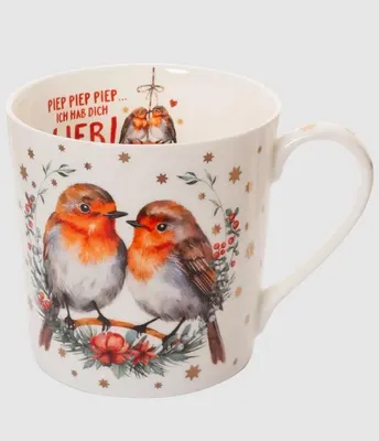 Produktbild von Kaffeebecher Rotkehlchenliebe, Vögel, Tasse Tiere Tier, Rotkehlchen