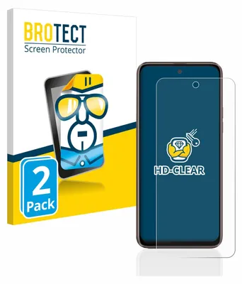A product packaging box for a screen protector, with a smartphone graphic and a smartphone with a screen protector applied.