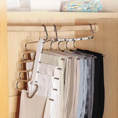 Kleiderbügel Schrankorganizer - Garderobe Ordnen - 5-in-1 Design - 3 Stück - Metall