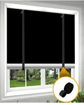 Imagen del producto de Cortina opaca, de 240x145 cm, con 12 ventosas y 16 ganchos, ideal para usar en casa o de viaje