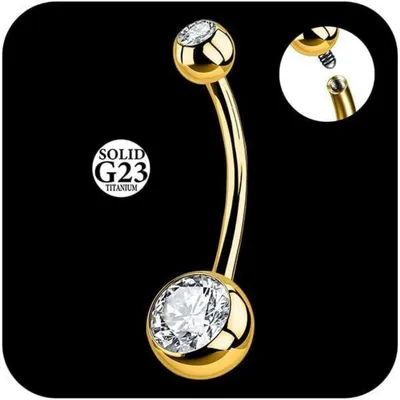 Productafbeelding van Buikpiercing, titanium chirurgisch staal, 14G, 6-16mm, 1 stuk