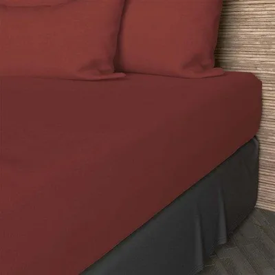 Image de Draps-housse Unyqoos® en 100% coton – doux et respirants, couleur rouge, 140 x 200 cm, hauteur de matelas 30 cm