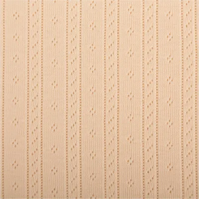 Produktbild von Strickstoff Meterware Ajour Pointelle Baumwolle Streifen Lochmuster ivory 145cm