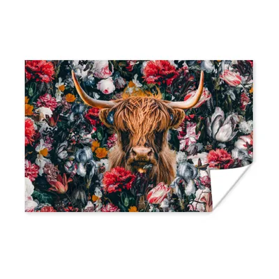 Obrázok produktu pre MuchoWow® Plagát - Škótsky horal - ilustrácie - kvety - 30x20