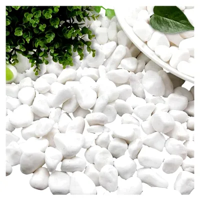 Produktbild von Kleine weiße Dekosteine, 1000g, Mini-Kieselsteine, Vasenfüller, Gartendekosteine, weiße Zierkies, Marmorkies 10-30 mm, kleine Ziersteine für Garten, Blumentöpfe, Aquarien