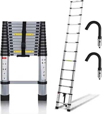 Productafbeelding van Famanu telescoopladder - Aluminium, 0,85 m tot 3,85 m - Zilver