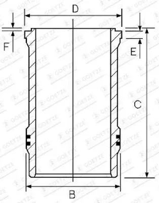 Produktbild von GOETZE ENGINE Zylinderlaufbuchse 14-261790-00 220,700mm 8,000mm 114,000mm