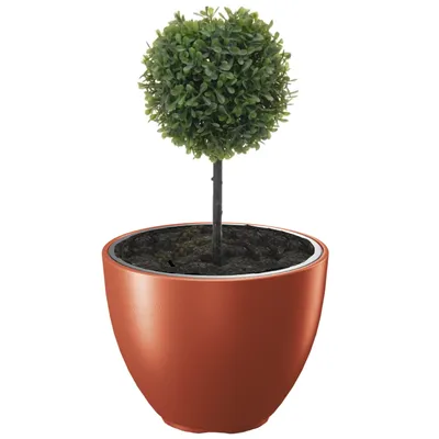 Image de Grand pot de fleurs Pot ⌀ 57cm H:43,5 cm Rond Cuivre avec insert Pot de plantes Terrasse Jardin Balcon Stylé Moderne Élégant Capacité 56 L Plastique Extérieur Résistant aux UV Intérieur