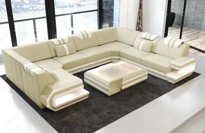 Produktbild von Wohnlandschaft Ragusa als Ledersofa mit LED Echtleder