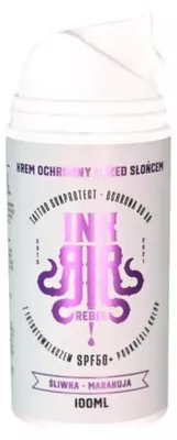 Immagine prodotto di Crema protettiva per tatuaggi SPF 50+ al profumo di prugna e frutto della passione - InkRebel - 100 ml