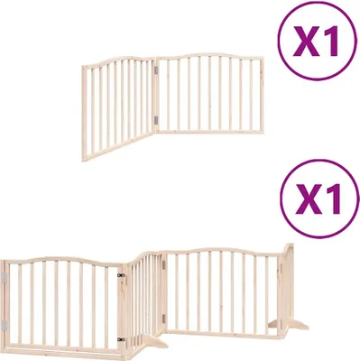 Immagine prodotto di vidaXL Cancelletto per cani a 6 pezzi con porta pieghevole 480 cm in legno di pioppo