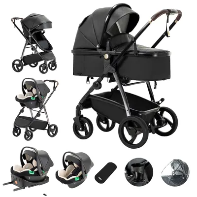 Produktbild von Babywagen, faltbares Design, s Material, SCHWARZE-ISOFIX-BASIS