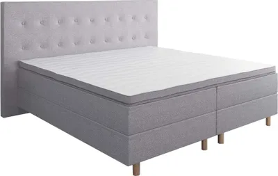 Produktbild von 4myBaby GmbH - Boxspringbett | Neo First Class Boxspringbett 140x200 |Boxspringbett mit Matratze | Polsterbett 140x200 mit Matratze| siber