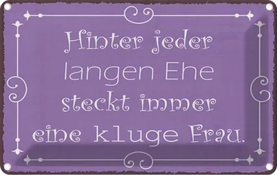 Produktbild von vianmo Blechschild 12x18 cm hinter langer Ehe kluge Frau Männer Frauen Spruch Zitat